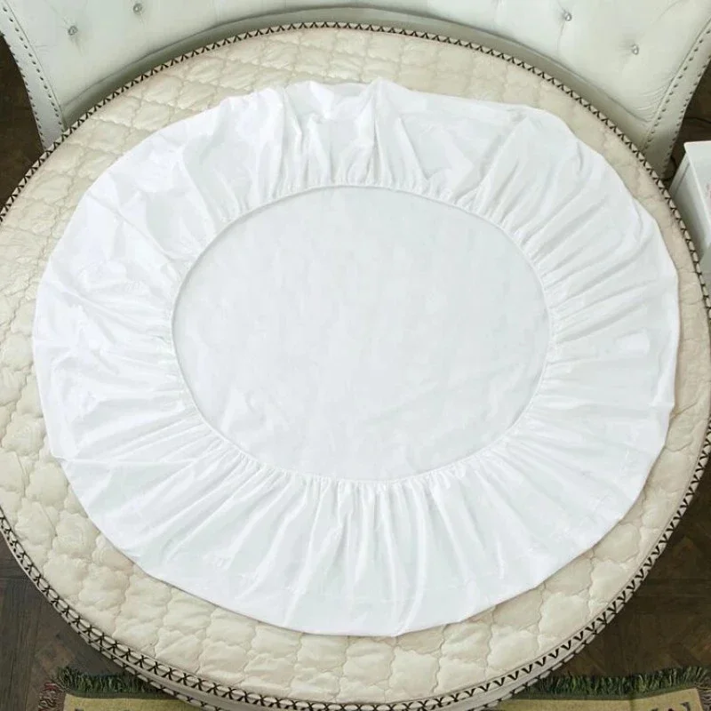 100% Cotton Round Bed Sheet Set Elastic Band Soft Skin Friendly Fitted Sheets Set Elastic Band Bedsheet 3/1 Pcs Mattress Cover 100% Cotton Round Bed Sheet Set Elastic Band Soft Skin Friendly Fitted Sheets Set Elastic Band Bedsheet 3/1 Pcs Mattress Cover - Image 4