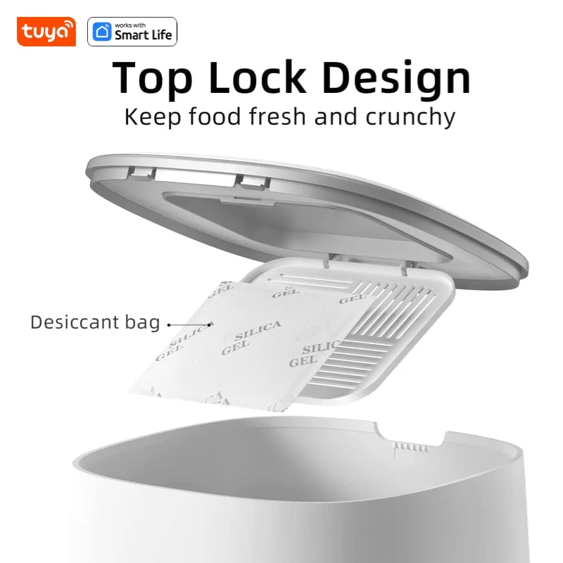 Wifi Automatic Cat Feeders For 2 Cats, 4L Cat Food Dispenser With App Control, Double Stainless Steel Bowls, Low Food Alarms Wifi Automatic Cat Feeders For 2 Cats, 4L Cat Food Dispenser With App Control, Double Stainless Steel Bowls, Low Food Alarms - Image 9