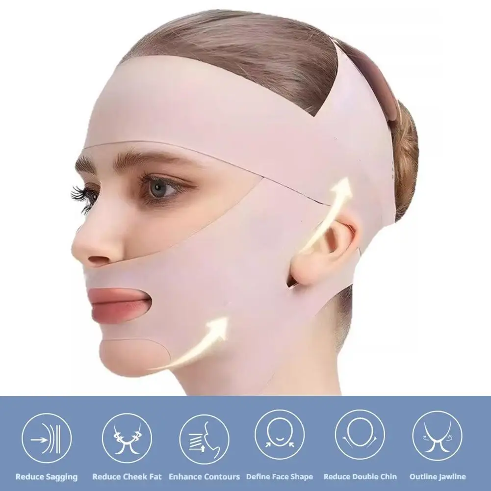 Breathable V-Shape Face Lifting Bandage Tighten &Amp; Firm Chin, Reduce Double Chin Anti-Sagging Slimming Strap For Daily Use Breathable V-Shape Face Lifting Bandage Tighten &Amp; Firm Chin, Reduce Double Chin Anti-Sagging Slimming Strap For Daily Use - Image 3