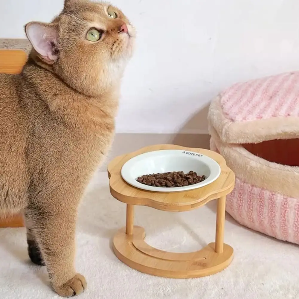Pet Supplies Ceramic Cat Bowl Wooden Cute Dog Food Feeding Basin Detachable Non-Slip Pet High Foot Bowl Water Container Pet Supplies Ceramic Cat Bowl Wooden Cute Dog Food Feeding Basin Detachable Non-Slip Pet High Foot Bowl Water Container - Image 3