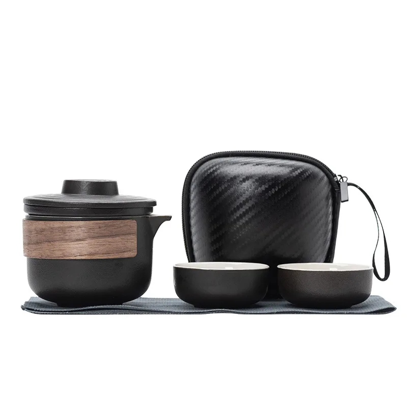 Reise-Teeservice, Keramik-Quick-Cup, Tragbar, Ein Topf Und Zwei Tassen Reise-Teeservice, Keramik-Quick-Cup, Tragbar, Ein Topf Und Zwei Tassen - Image 3