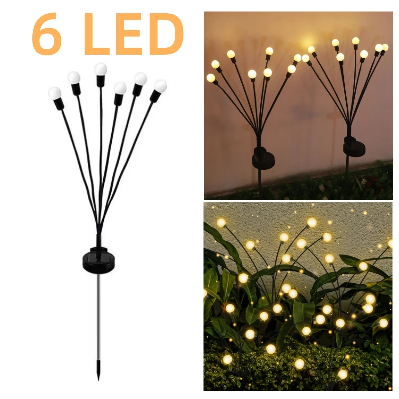 6/8/10 Led Solarbetriebene Gartenleuchten Glühwürmchen-Lichter Für Den Außenbereich, Wasserdicht, Lebendige Schwankende Lichter Für Terrassen-Wegendekoration 6/8/10 Led Solarbetriebene Gartenleuchten Glühwürmchen-Lichter Für Den Außenbereich, Wasserdicht, Lebendige Schwankende Lichter Für Terrassen-Wegendekoration - Image 10