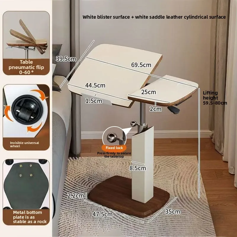 Lifting Table Living Room Sofa Small Table Removable Bedside Computer Table Saddle Leather Desktop Flip Small Side Table Coffee Lifting Table Living Room Sofa Small Table Removable Bedside Computer Table Saddle Leather Desktop Flip Small Side Table Coffee - Image 4