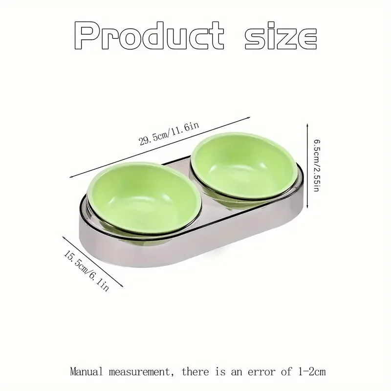 Durable Elevated Dual Bowl Feeder | Raised Pet Feeding Station With Non-Slip Stand, Easy Feeding For Cats &Amp; Small Dogs Durable Elevated Dual Bowl Feeder | Raised Pet Feeding Station With Non-Slip Stand, Easy Feeding For Cats &Amp; Small Dogs - Image 2