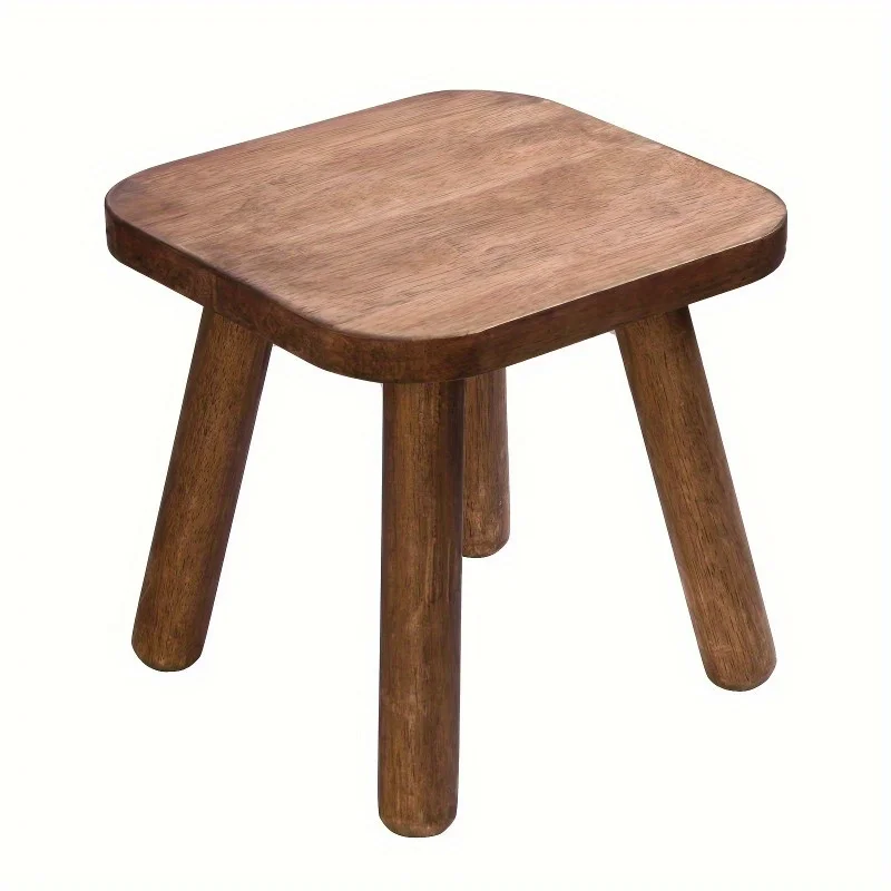 Small Wooden Stool, Well-Balanced, With A Natural Dark Walnut Finish, Simple Design, Suitable For Home, Office Or Plant Display. Small Wooden Stool, Well-Balanced, With A Natural Dark Walnut Finish, Simple Design, Suitable For Home, Office Or Plant Display. - Image 5