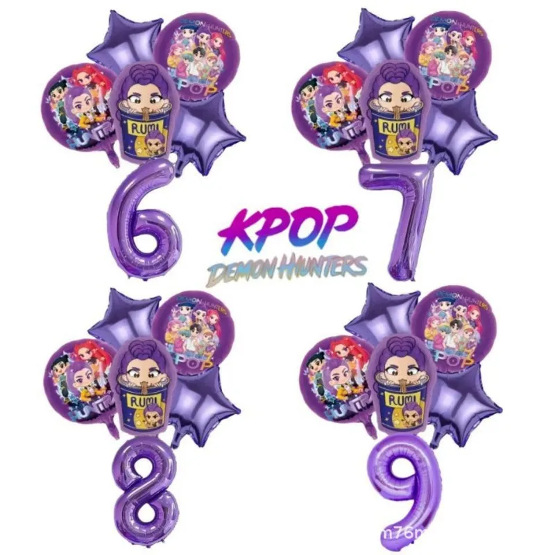 Heißes K-Pop Themen-Geburtstagsballon-Set, Folienballons Mit Zahlen 1-9 Und Happy Birthday Banner, Party-Dekorationszubehör Heißes K-Pop Themen-Geburtstagsballon-Set, Folienballons Mit Zahlen 1-9 Und Happy Birthday Banner, Party-Dekorationszubehör