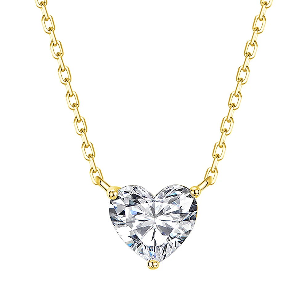 Zertifizierte 1–3 Karat Herzschliff-Moissanit-Anhänger-Halsketten Für Damen, S925-Silber Vergoldet, Solitär-Lab-Diamant-Halskette Aus 18 Karat Gold Zertifizierte 1–3 Karat Herzschliff-Moissanit-Anhänger-Halsketten Für Damen, S925-Silber Vergoldet, Solitär-Lab-Diamant-Halskette Aus 18 Karat Gold - Image 7