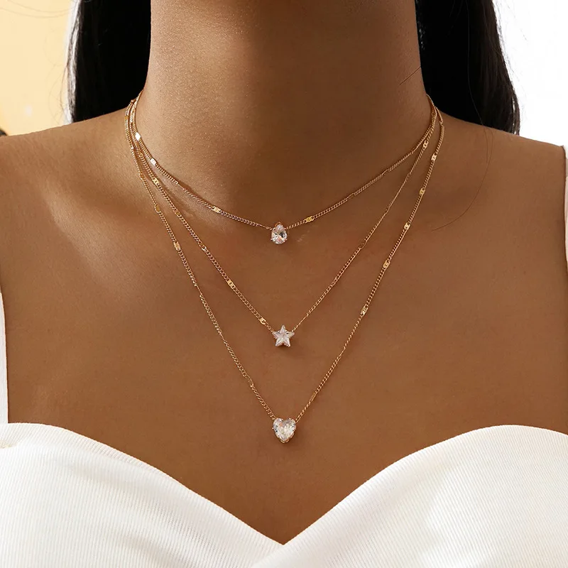 Trendy Zirkon Anhänger Halskette Für Frauen Multilayer Kette Halsband Mode Weibliche Party Glänzenden Schmuck Geschenk Trendy Zirkon Anhänger Halskette Für Frauen Multilayer Kette Halsband Mode Weibliche Party Glänzenden Schmuck Geschenk - Image 8