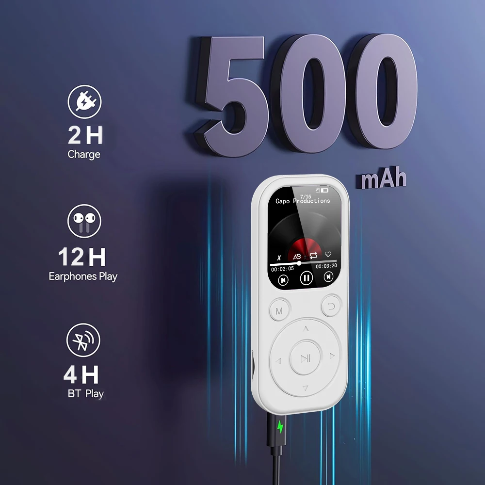 Tragbarer Mp3-Player Mit Bluetooth 5.4 – Mini-Musikplayer Für Sport Mit Display, Video, Fm-Radio, Aufnahme Und E-Book-Funktion Tragbarer Mp3-Player Mit Bluetooth 5.4 – Mini-Musikplayer Für Sport Mit Display, Video, Fm-Radio, Aufnahme Und E-Book-Funktion - Image 5