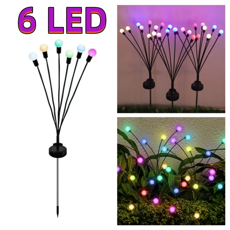 6/8/10 Led Solarbetriebene Gartenleuchten Glühwürmchen-Lichter Für Den Außenbereich, Wasserdicht, Lebendige Schwankende Lichter Für Terrassen-Wegendekoration 6/8/10 Led Solarbetriebene Gartenleuchten Glühwürmchen-Lichter Für Den Außenbereich, Wasserdicht, Lebendige Schwankende Lichter Für Terrassen-Wegendekoration - Image 9