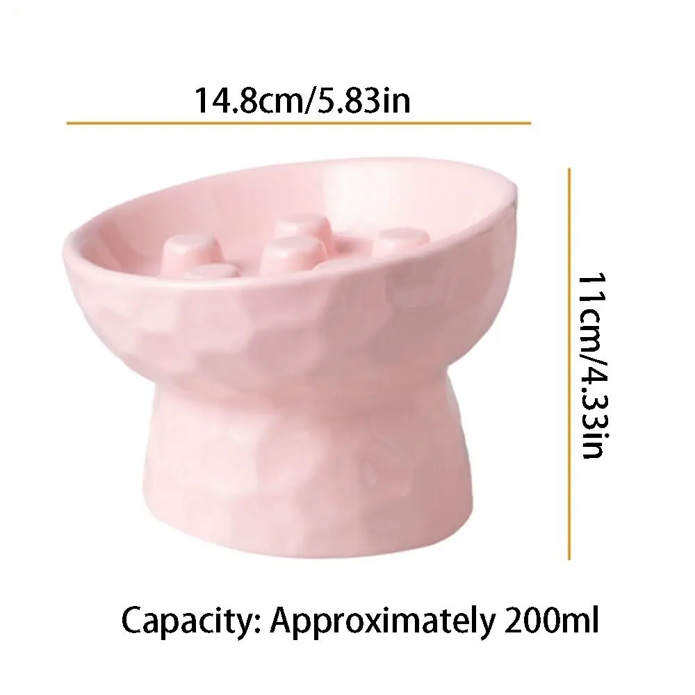 Ceramic Cat Slow Feeder Bowl Slanted Mouth Non-Slip Pet High Foot Bowl Anti Tipping Stable Elevated Cats Feeder Basin Ceramic Cat Slow Feeder Bowl Slanted Mouth Non-Slip Pet High Foot Bowl Anti Tipping Stable Elevated Cats Feeder Basin - Image 6