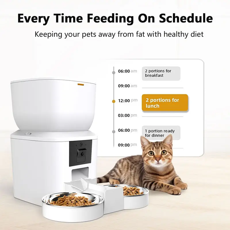 Automatischer Katzenfutterspender Mit 1080P-Kamera, Video-Katzenfutterspender, Haustier, Intelligenter Diktiergerät, Fernbedienung, Automatischer Futterspender Für Katzen Und Hunde Automatischer Katzenfutterspender Mit 1080P-Kamera, Video-Katzenfutterspender, Haustier, Intelligenter Diktiergerät, Fernbedienung, Automatischer Futterspender Für Katzen Und Hunde - Image 3