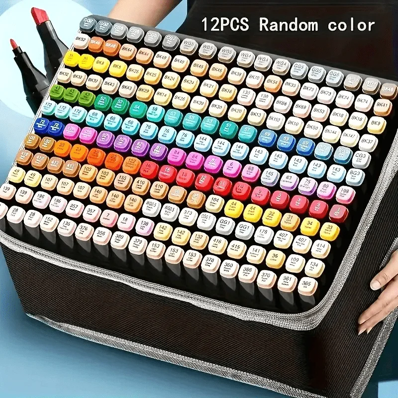 Professionelle Permanent-Skizzenmarker – Farbiges Doppelkopf-Set Für Kunstillustrationen Und Schulbedarf Professionelle Permanent-Skizzenmarker – Farbiges Doppelkopf-Set Für Kunstillustrationen Und Schulbedarf