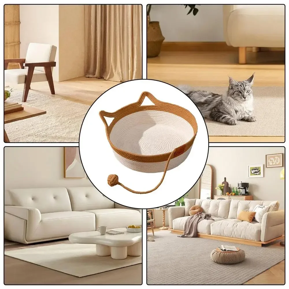 Four Seasons Universal-Katzenbett, Haustiernest, Reines Manuelles Rattan-Gewebtes Cattailgrass-Kratzbrett, Abnehmbares, Waschbares, Warmes Winterpolster Four Seasons Universal-Katzenbett, Haustiernest, Reines Manuelles Rattan-Gewebtes Cattailgrass-Kratzbrett, Abnehmbares, Waschbares, Warmes Winterpolster - Image 5