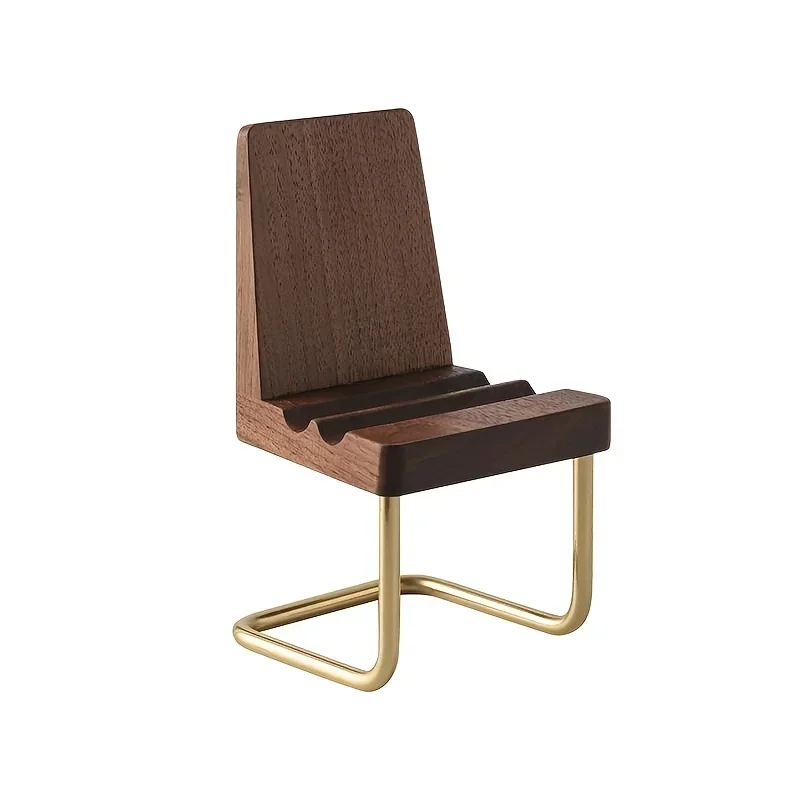 Walnut Solid Wood Stool Phone Stand, Creative Desktop Wooden Holder, Minimalist Tabletop Decoration Ornament Walnut Solid Wood Stool Phone Stand, Creative Desktop Wooden Holder, Minimalist Tabletop Decoration Ornament - Image 9