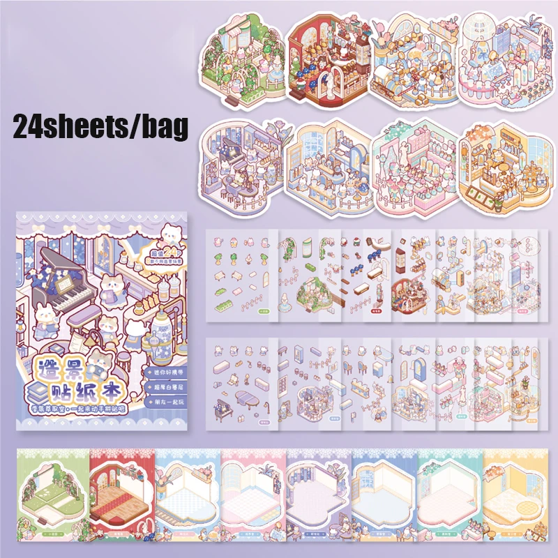 24 Zoo-Wunderland 3D-Szenensticker – Niedliche Tier-Aufkleber Für Scrapbooking, Journaling Und Diy-Dekoration 24 Zoo-Wunderland 3D-Szenensticker – Niedliche Tier-Aufkleber Für Scrapbooking, Journaling Und Diy-Dekoration - Image 8