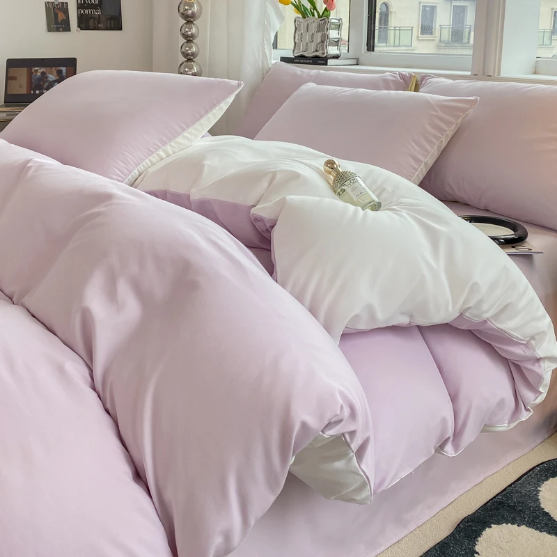 Ins Style Solid Color Duvet Cover Set Washed Cotton Bedclothes Comforter Cover Pillowcase Soft Bedding Sets Quilt Covers 220X240 Ins Style Solid Color Duvet Cover Set Washed Cotton Bedclothes Comforter Cover Pillowcase Soft Bedding Sets Quilt Covers 220X240 - Image 26