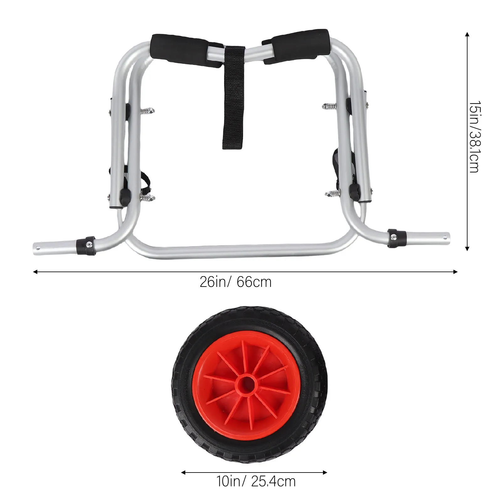 Kajakwagen Mit 10 Zoll Vollgummi-Reifen, Faltbarer Universal-Bootsdolly, Kanu-Transportwagen Für Kajaks Und Schlauchboote Kajakwagen Mit 10 Zoll Vollgummi-Reifen, Faltbarer Universal-Bootsdolly, Kanu-Transportwagen Für Kajaks Und Schlauchboote - Image 6