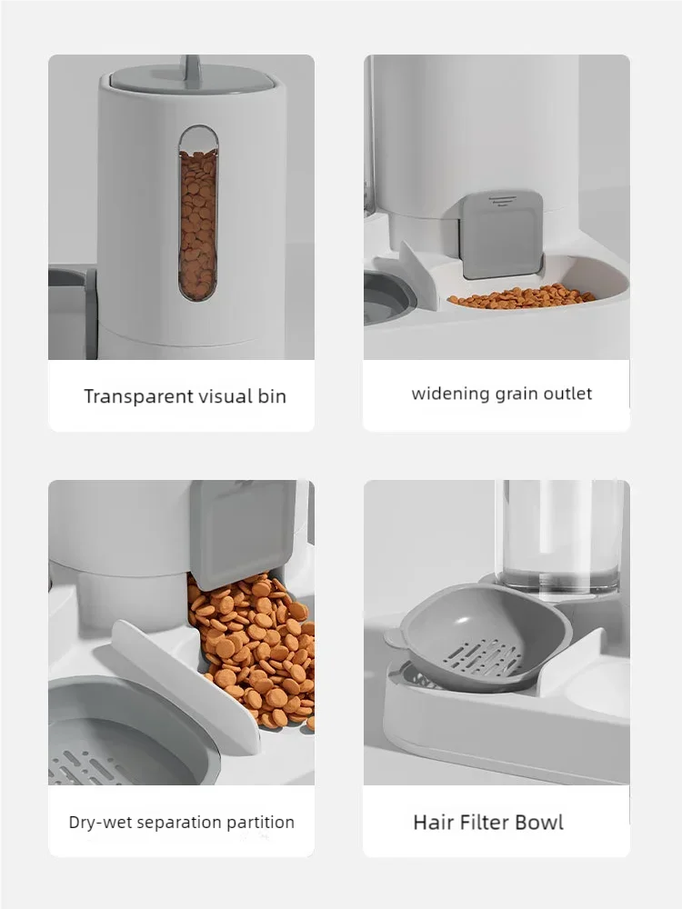 Automatic Cat Dog Feeder And Water Dispenser Combo Large Capacity Gravity Pet Food Water Feeder For Small Medium Pets Automatic Cat Dog Feeder And Water Dispenser Combo Large Capacity Gravity Pet Food Water Feeder For Small Medium Pets - Image 5