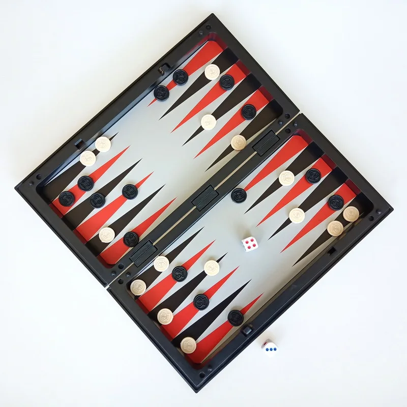 25 Cm Faltbares Magnetisches Schach-Dame-Backgammon-Spielbrett, 3-In-1, Ideale Tischplatte Für Familientreffen 25 Cm Faltbares Magnetisches Schach-Dame-Backgammon-Spielbrett, 3-In-1, Ideale Tischplatte Für Familientreffen