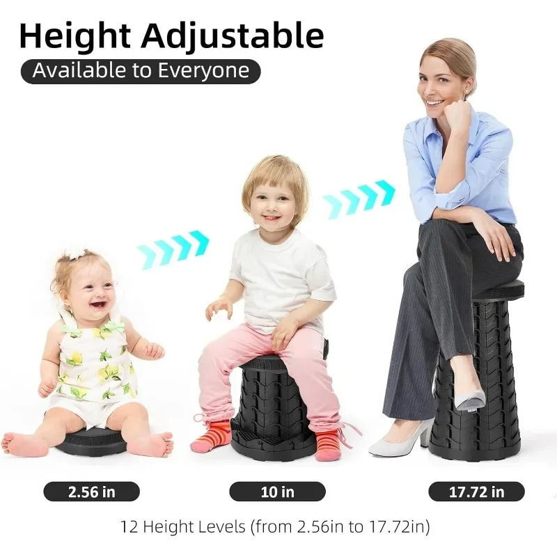 Collapsible Stool Portable Folding Expandable Stool With Carrying Straps Home Space Saving Furniture Stools For Camping Fishing Collapsible Stool Portable Folding Expandable Stool With Carrying Straps Home Space Saving Furniture Stools For Camping Fishing - Image 3