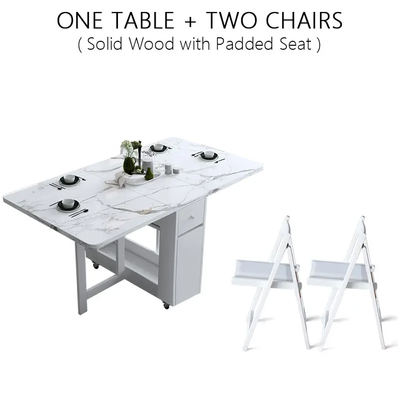 Fashion White Color Folding Dining Table Furniture Yemek Masasi Multifunctional Rectangle Foldable Dining Table Folding Chairs Fashion White Color Folding Dining Table Furniture Yemek Masasi Multifunctional Rectangle Foldable Dining Table Folding Chairs - Image 8