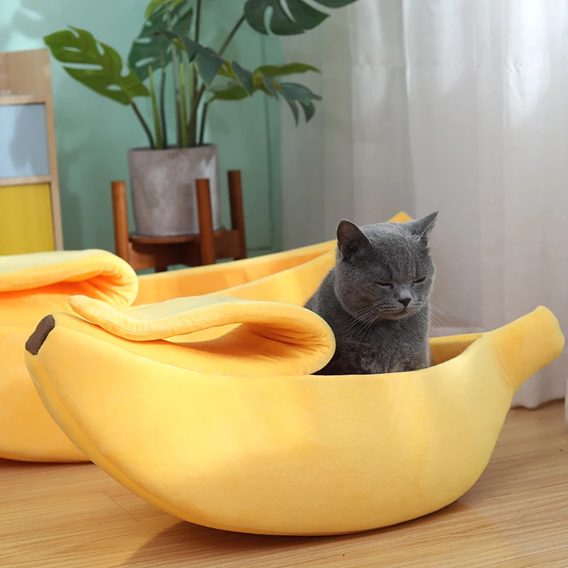 Banana Cat Bed House Funny Cute Cozy Cat Mat Beds Warm Durable Portable Pet Basket Kennel Dog Cushion Cat Pet Supplies Banana Cat Bed House Funny Cute Cozy Cat Mat Beds Warm Durable Portable Pet Basket Kennel Dog Cushion Cat Pet Supplies - Image 3