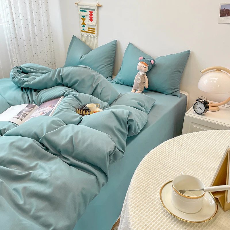 3-Piece Set Of Solid-Color Down Duvet Cover, Bedding Set (1 Duvet Cover +2 Pillowcases, Without Core), Soft And Comfortable 3-Piece Set Of Solid-Color Down Duvet Cover, Bedding Set (1 Duvet Cover +2 Pillowcases, Without Core), Soft And Comfortable - Image 7