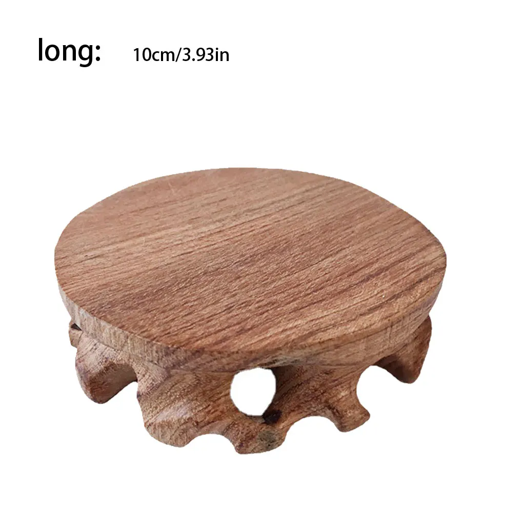 Round Wooden Stool Base Smooth Vintage Exquisite Figurines Stand Clear Texture Sturdy Pedestal Craft Home Stores Round Wooden Stool Base Smooth Vintage Exquisite Figurines Stand Clear Texture Sturdy Pedestal Craft Home Stores - Image 6