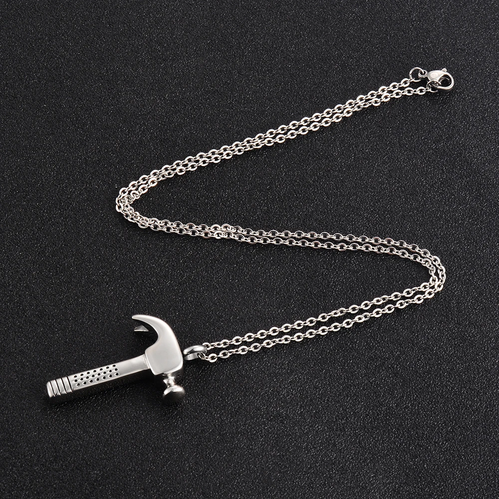 Hammer-Urnen-Halskette Für Asche, Gedenkschmuck, Aschebehälter Aus Edelstahl, Andenken-Anhänger-Halskette Für Männer Und Frauen Hammer-Urnen-Halskette Für Asche, Gedenkschmuck, Aschebehälter Aus Edelstahl, Andenken-Anhänger-Halskette Für Männer Und Frauen - Image 6