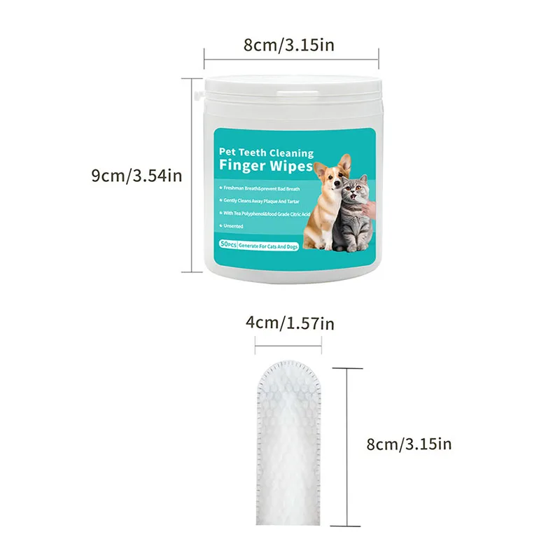 Pet Disposable Cleaning Wipes Dog Teeth Cleaning Finger Wipes Cat Ear And Eye Beauty Wipes Cat Hygiene And Beauty Products 50Pcs Pet Disposable Cleaning Wipes Dog Teeth Cleaning Finger Wipes Cat Ear And Eye Beauty Wipes Cat Hygiene And Beauty Products 50Pcs - Image 6