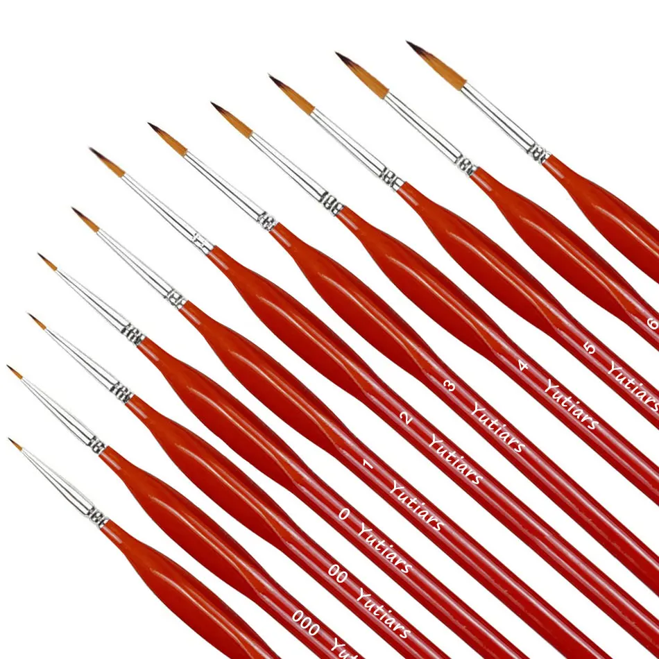 10/11-Teiliges Miniatur-Pinsel-Set Mit Detailspitze Und Ergonomischem Griff – Geeignet Für Acrylmalerei, Öl, Wat 10/11-Teiliges Miniatur-Pinsel-Set Mit Detailspitze Und Ergonomischem Griff – Geeignet Für Acrylmalerei, Öl, Wat - Image 12