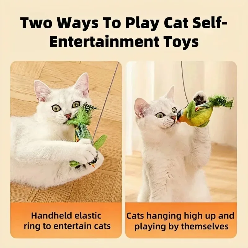 Katzenspielzeug Mit Vogelgeräuschen Zur Unterhaltung, Elastisches Seil Zur Langeweile-Bekämpfung Und Zum Schutz Vor Kratzen Und Beißen Katzenspielzeug Mit Vogelgeräuschen Zur Unterhaltung, Elastisches Seil Zur Langeweile-Bekämpfung Und Zum Schutz Vor Kratzen Und Beißen - Image 4