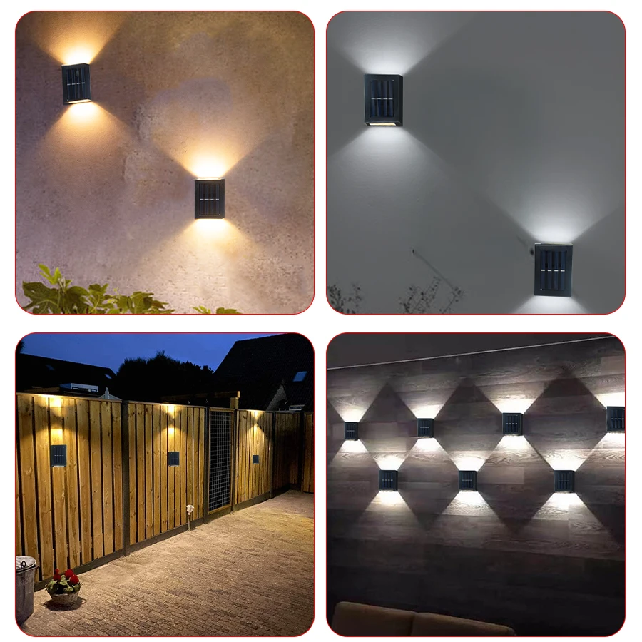 Solarleuchte Für Den Außenbereich, Nach Oben Und Unten, Wandfluterleuchte, Wasserdichte Solarlampe Für Garten, Straße, Landschaft, Balkon, Hof, Veranda, Dekoration Solarleuchte Für Den Außenbereich, Nach Oben Und Unten, Wandfluterleuchte, Wasserdichte Solarlampe Für Garten, Straße, Landschaft, Balkon, Hof, Veranda, Dekoration - Image 6
