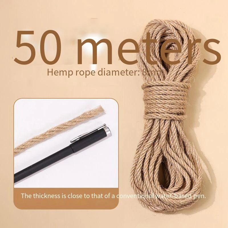 20/50M Pet Cat Scratch Durable Scratch Pole Climbing Frame Fine Sword Hemp Rope Pet Cat Scratchers 20/50M Pet Cat Scratch Durable Scratch Pole Climbing Frame Fine Sword Hemp Rope Pet Cat Scratchers