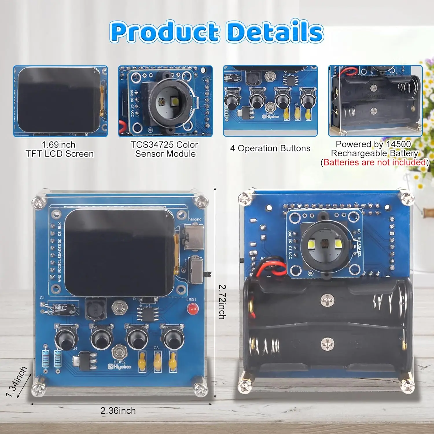 Diy-Farberkennungs-Bausatz Mit Tcs34725-Sensor – 1,69-Zoll-Tft-Display, Lötübung Und Stem-Elektronikprojekt Zum Lernen Von Rgb &Amp; Hsv Diy-Farberkennungs-Bausatz Mit Tcs34725-Sensor – 1,69-Zoll-Tft-Display, Lötübung Und Stem-Elektronikprojekt Zum Lernen Von Rgb &Amp; Hsv - Image 2