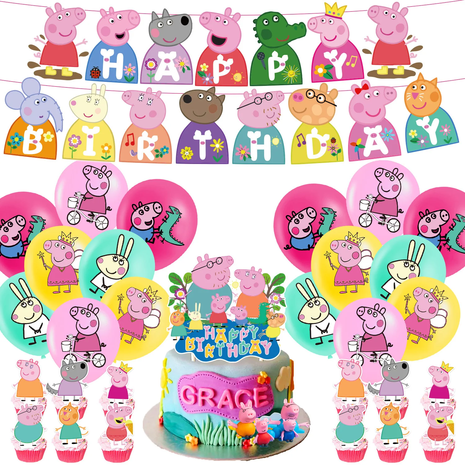 Peppa Pig Geburtstagsparty-Dekoration, George Page Family Ballon Für Kinder, Eventzubehör, Geschirr, Banner, Hintergrund, Geschenk, Babyparty Peppa Pig Geburtstagsparty-Dekoration, George Page Family Ballon Für Kinder, Eventzubehör, Geschirr, Banner, Hintergrund, Geschenk, Babyparty - Image 29
