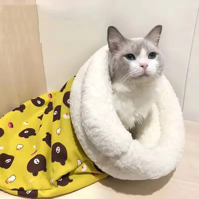 Winter Katze Höhle Bett Selbst Erwärmung Haustier Matte Waschbar Katze Schlafsack Geschlossen Fleece Gefüttert Haustier Bett Indoor Haustier Nest Haustier Liefert Winter Katze Höhle Bett Selbst Erwärmung Haustier Matte Waschbar Katze Schlafsack Geschlossen Fleece Gefüttert Haustier Bett Indoor Haustier Nest Haustier Liefert - Image 3