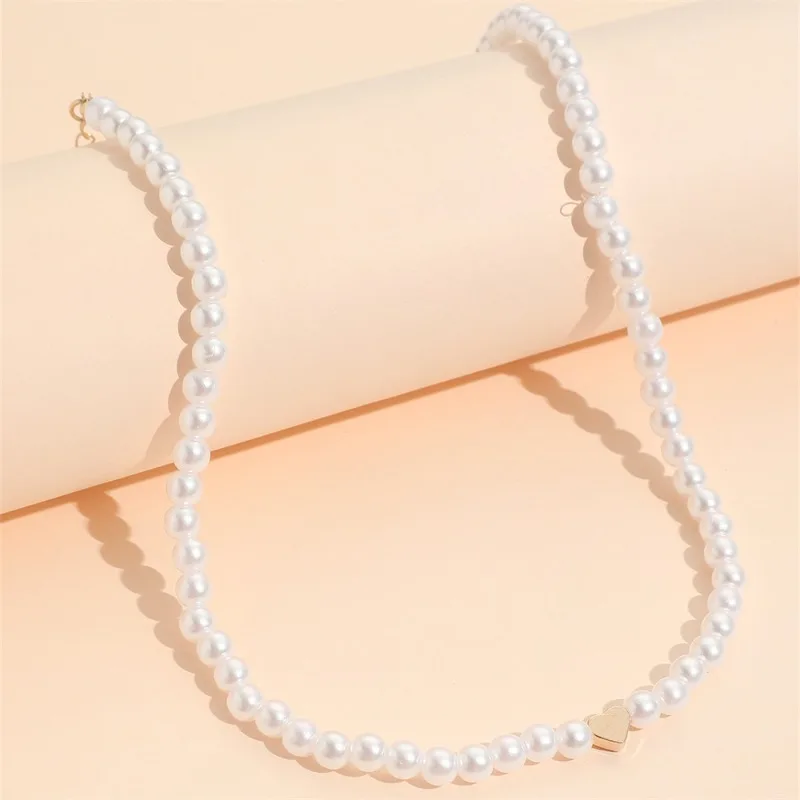 Modische Herzförmige Kunstperlen-Choker-Halskette Für Frauen Einfache Elegante Perlenkette Koreanischer Stil Party Hochzeit Schmuck Geschenke Modische Herzförmige Kunstperlen-Choker-Halskette Für Frauen Einfache Elegante Perlenkette Koreanischer Stil Party Hochzeit Schmuck Geschenke - Image 16