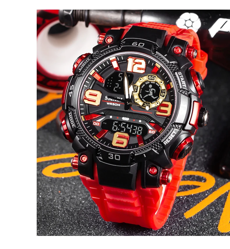 Quarzuhr Für Männer Smael Uhr Wasserdichte Stoppuhr Led-Uhren Männliche Uhr 1921 Sport Uhren Männer Relogio Masculino Digital Quarzuhr Für Männer Smael Uhr Wasserdichte Stoppuhr Led-Uhren Männliche Uhr 1921 Sport Uhren Männer Relogio Masculino Digital - Image 5