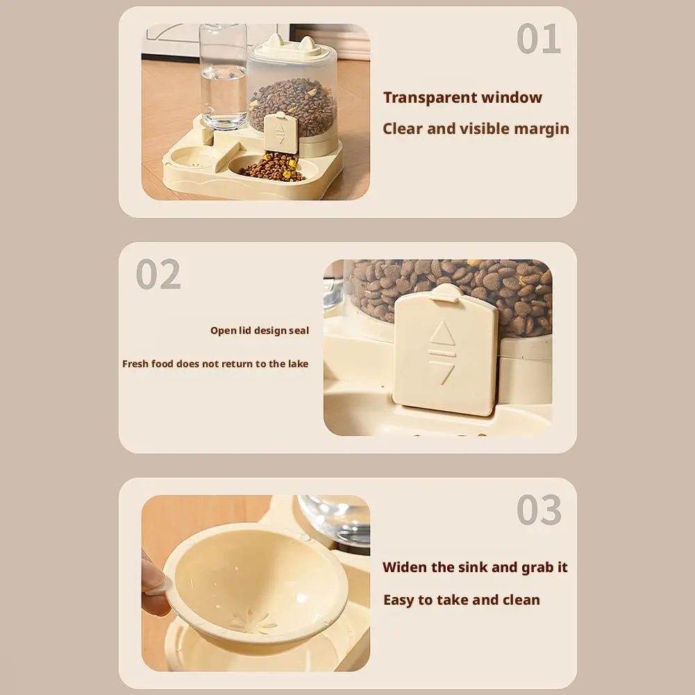 Cat Bowl Automatic Feeder With Spill Proof Design With Water Fountain Pet Food Dispenser For Small Medium Large Cats Dogs Cat Bowl Automatic Feeder With Spill Proof Design With Water Fountain Pet Food Dispenser For Small Medium Large Cats Dogs - Image 12