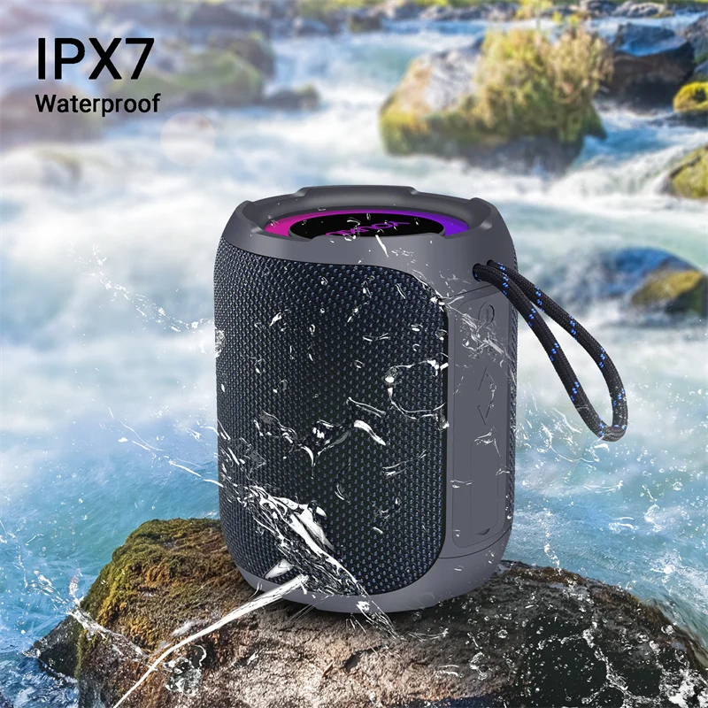40 W Tragbarer Bluetooth-Lautsprecher – 360° Stereo-Subwoofer, Ipx7 Wasserdicht, Mit Licht Und Zwei Mikrofonen Für Karaoke 40 W Tragbarer Bluetooth-Lautsprecher – 360° Stereo-Subwoofer, Ipx7 Wasserdicht, Mit Licht Und Zwei Mikrofonen Für Karaoke - Image 2