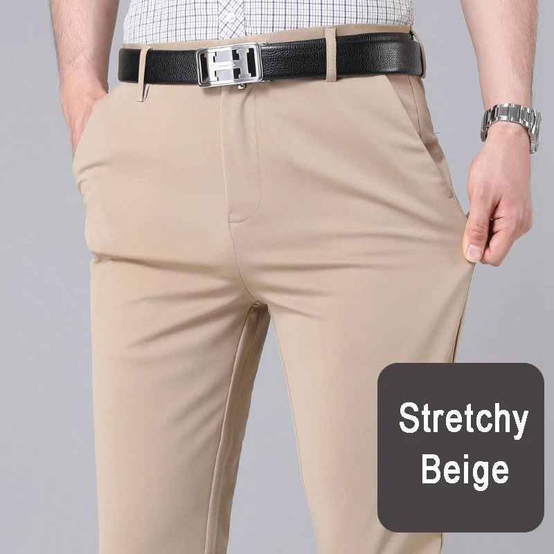 Männliche Hosen Stretch Solid Black Smart Casual Männer Hosen Büro Schnelle Trockene Anzug Hosen Neue Frühling Herbst Koreanische Gerade Hosen Männliche Hosen Stretch Solid Black Smart Casual Männer Hosen Büro Schnelle Trockene Anzug Hosen Neue Frühling Herbst Koreanische Gerade Hosen - Image 7