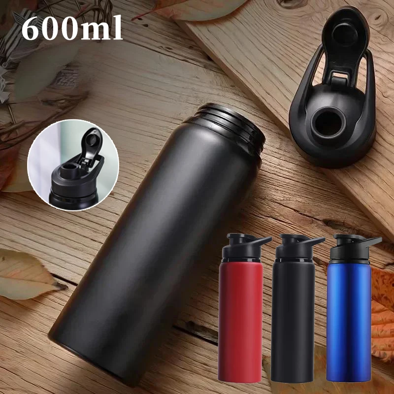 Outdoor-Wasserflasche Aus Edelstahl, 600 Ml, Auslaufsicher, Großes Fassungsvermögen, Sportfahrrad-Reiseflasche Für Camping, Radfahren Outdoor-Wasserflasche Aus Edelstahl, 600 Ml, Auslaufsicher, Großes Fassungsvermögen, Sportfahrrad-Reiseflasche Für Camping, Radfahren