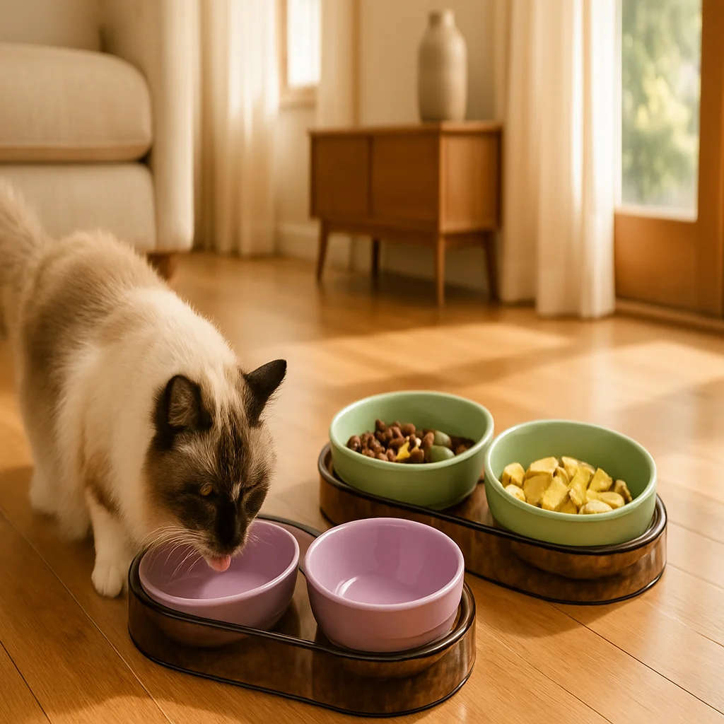 Durable Elevated Dual Bowl Feeder | Raised Pet Feeding Station With Non-Slip Stand, Easy Feeding For Cats &Amp; Small Dogs Durable Elevated Dual Bowl Feeder | Raised Pet Feeding Station With Non-Slip Stand, Easy Feeding For Cats &Amp; Small Dogs - Image 10
