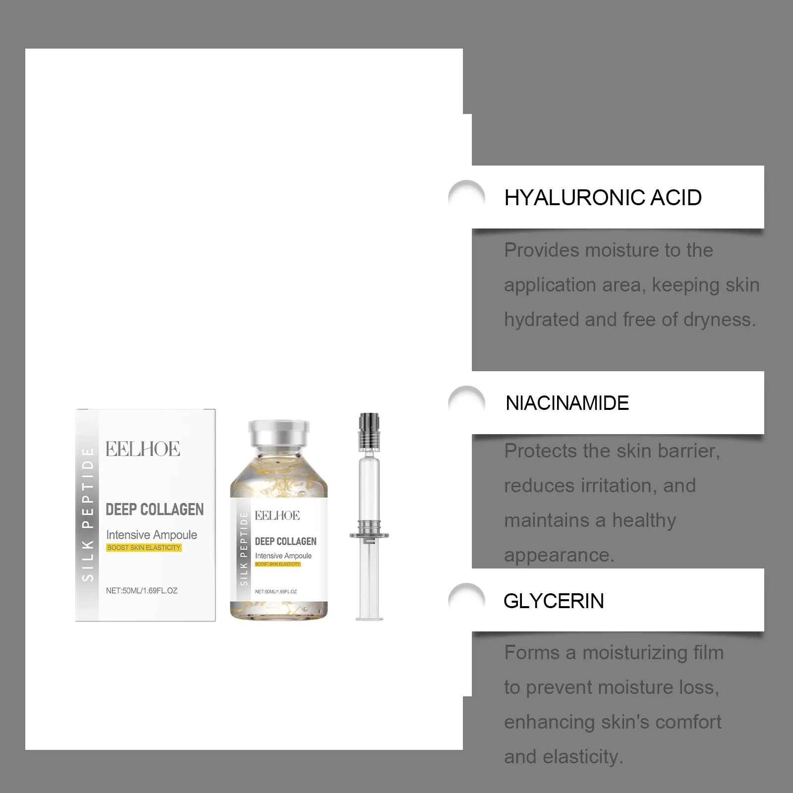 Seidenpeptid Intensiv-Lifting-Ampulle Tiefenwirksames Kollagen-Revitalisierungs-Essenz Gesichtsstraffendes Glättendes Anti-Aging-Serum Seidenpeptid Intensiv-Lifting-Ampulle Tiefenwirksames Kollagen-Revitalisierungs-Essenz Gesichtsstraffendes Glättendes Anti-Aging-Serum - Image 4