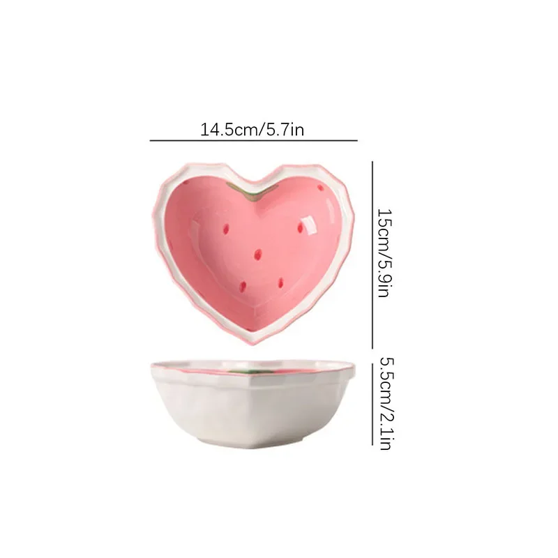 3 Stücke Erdbeere Schüssel Löffel Teller Set Schöne Mädchen Herz Schüssel Salat Schüssel Dessert Haushalts Geschirr 3 Stücke Erdbeere Schüssel Löffel Teller Set Schöne Mädchen Herz Schüssel Salat Schüssel Dessert Haushalts Geschirr - Image 4
