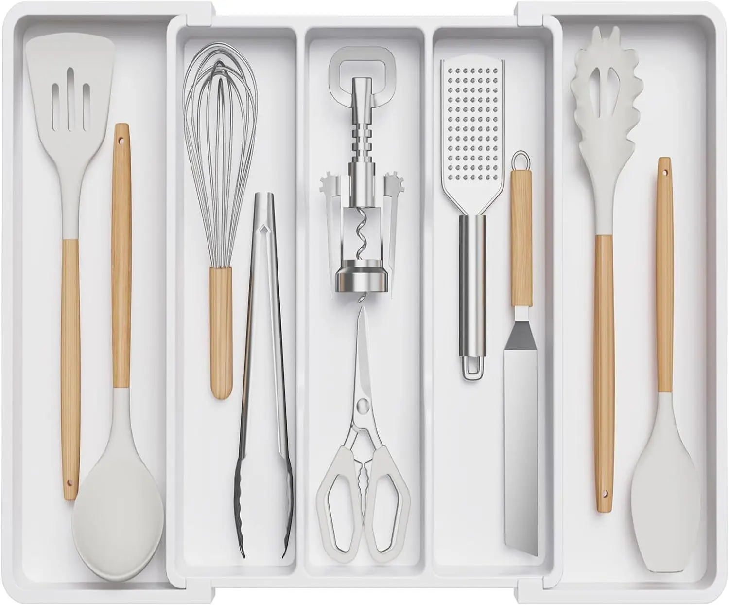 Küchenbesteck-Schubladen-Organizer, Erweiterbares Utensilien-Tablett, Verstellbar Für Löffel, Gabeln, Messer, Besteck- Und Besteck-Organizer Küchenbesteck-Schubladen-Organizer, Erweiterbares Utensilien-Tablett, Verstellbar Für Löffel, Gabeln, Messer, Besteck- Und Besteck-Organizer - Image 3