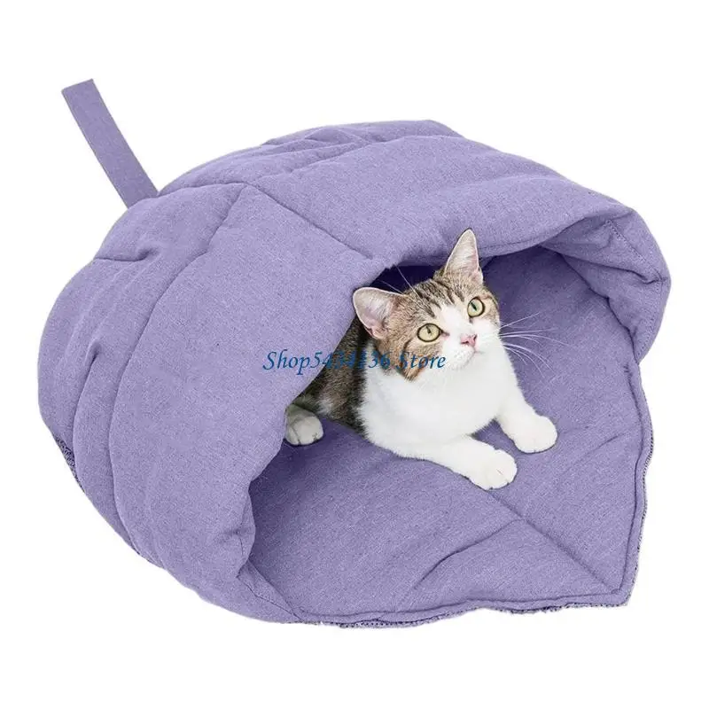 H7Ed Waschbares Katzenbett, Warmes Innenhöhlen-Design, Unterschlupfbett, Weiche Blätter, Nest, Schlafsack Für Kätzchen, Winter H7Ed Waschbares Katzenbett, Warmes Innenhöhlen-Design, Unterschlupfbett, Weiche Blätter, Nest, Schlafsack Für Kätzchen, Winter - Image 7