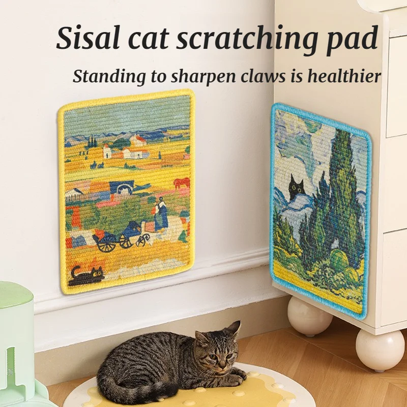 Cat Scratch Board, Sisal Pet Mat, No Debris Falling Off, Wall Sticking, Cat Toys, Wear-Resistant Scratch Pads, Pet Supplies Cat Scratch Board, Sisal Pet Mat, No Debris Falling Off, Wall Sticking, Cat Toys, Wear-Resistant Scratch Pads, Pet Supplies - Image 2
